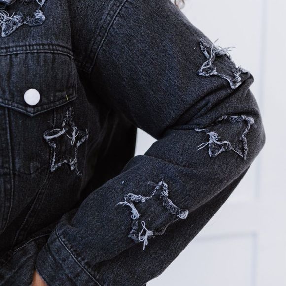 New!! 💕 Sweet Generis Star-Crossed Cropped Denim Jacket - Picture 6 of 10